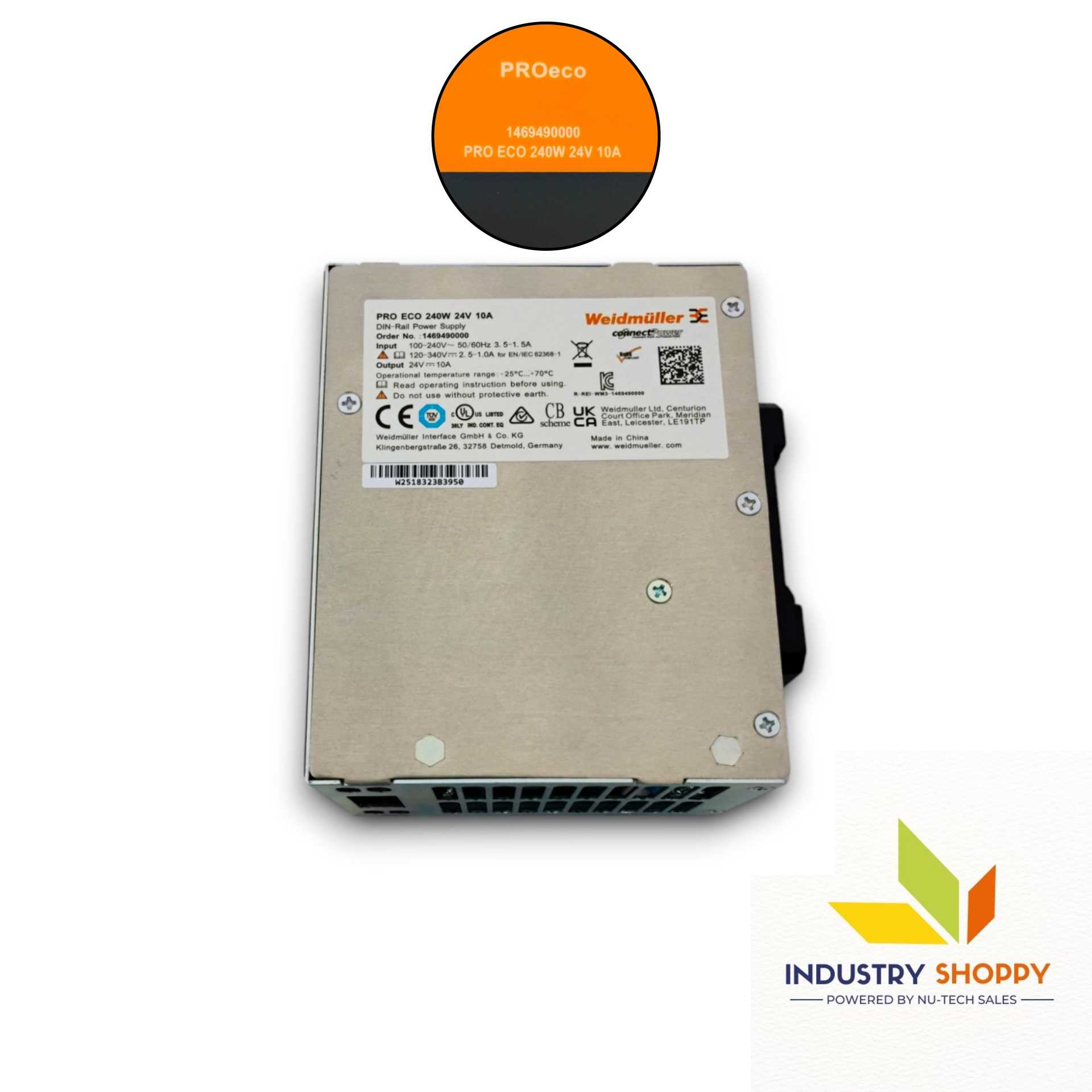 Weidmuller PRO ECO 240W 24V 10A SMPS Power Supply Weidmuller PRO ECO 240W 24V 10A SMPS Power Supply